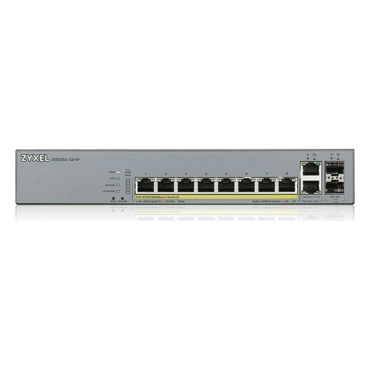 Switch ZyXEL GS1350-12HP-EU0101F 10 Gb 130W Grå